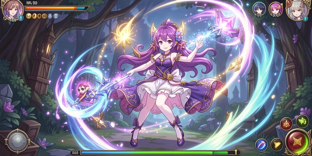 Screenshot memperlihatkan aksi pertempuran seru melawan monster.