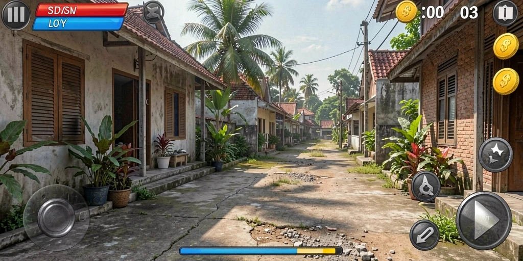 Desain grafis yang mencolok dan penuh warna.